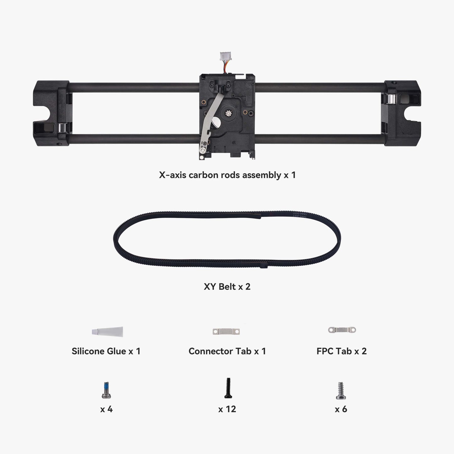 Bambu Lab X Axis Carbon Rods Assembly – X1 Serien & P1 Serien
