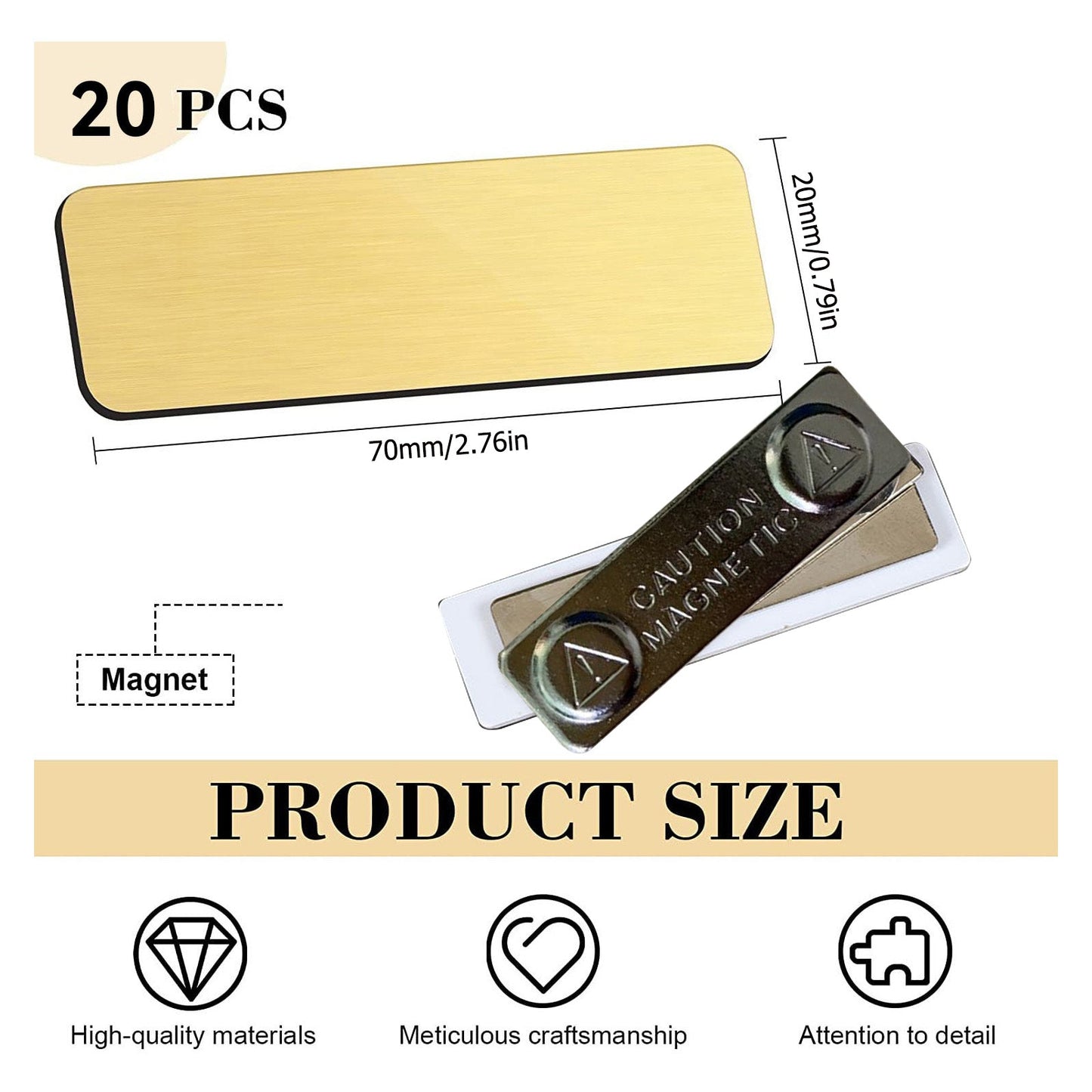 Name plate in stainless steel 20 pcs