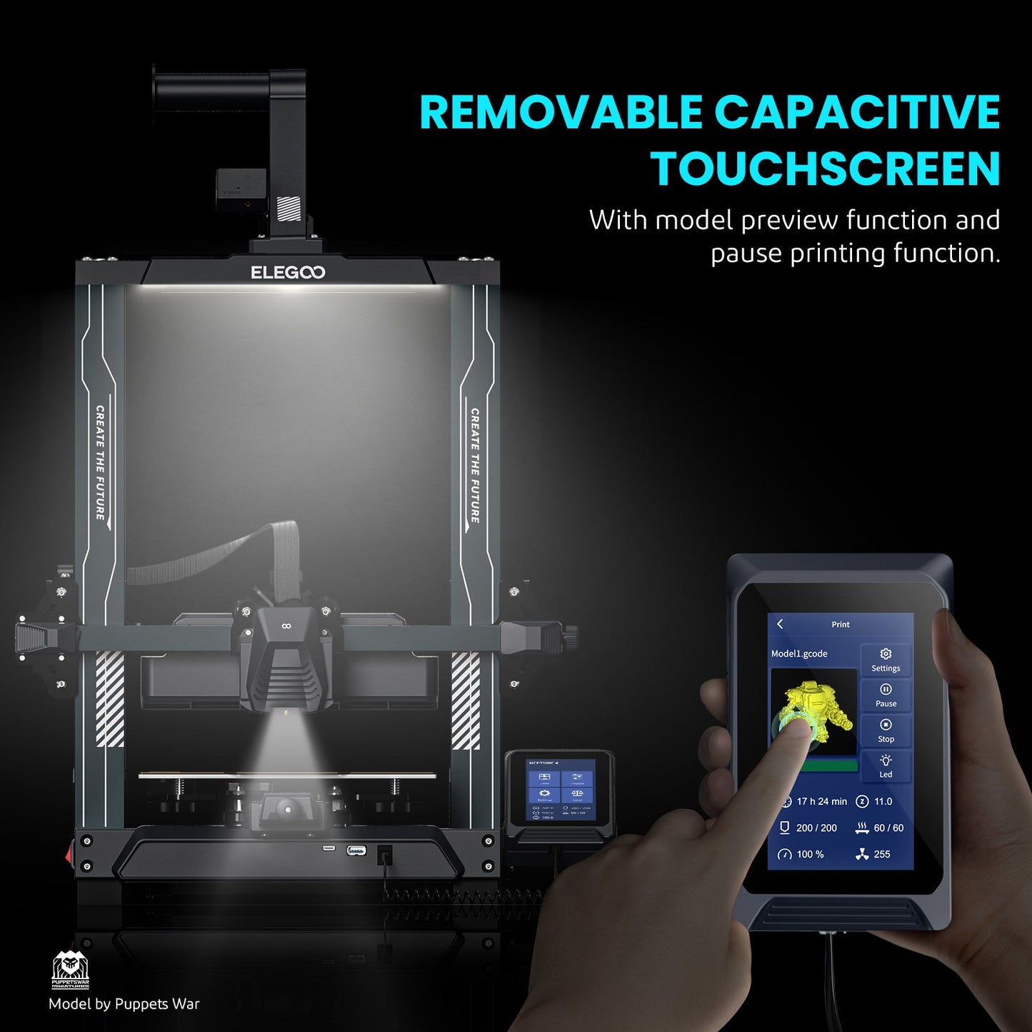 Elegoo Neptune 4 - Køb Elegoo 3D printer hos 3D Saga