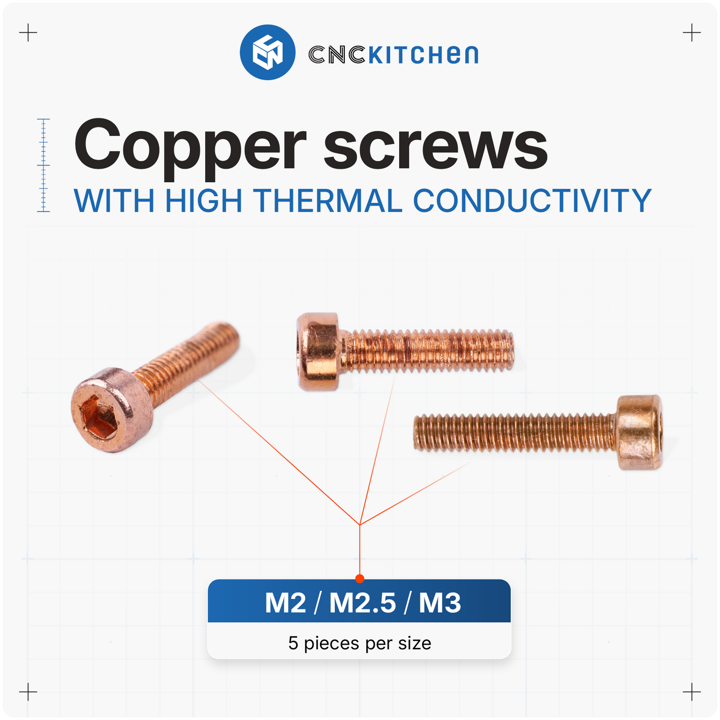 Extra Copper screws for Insert Removal Tool