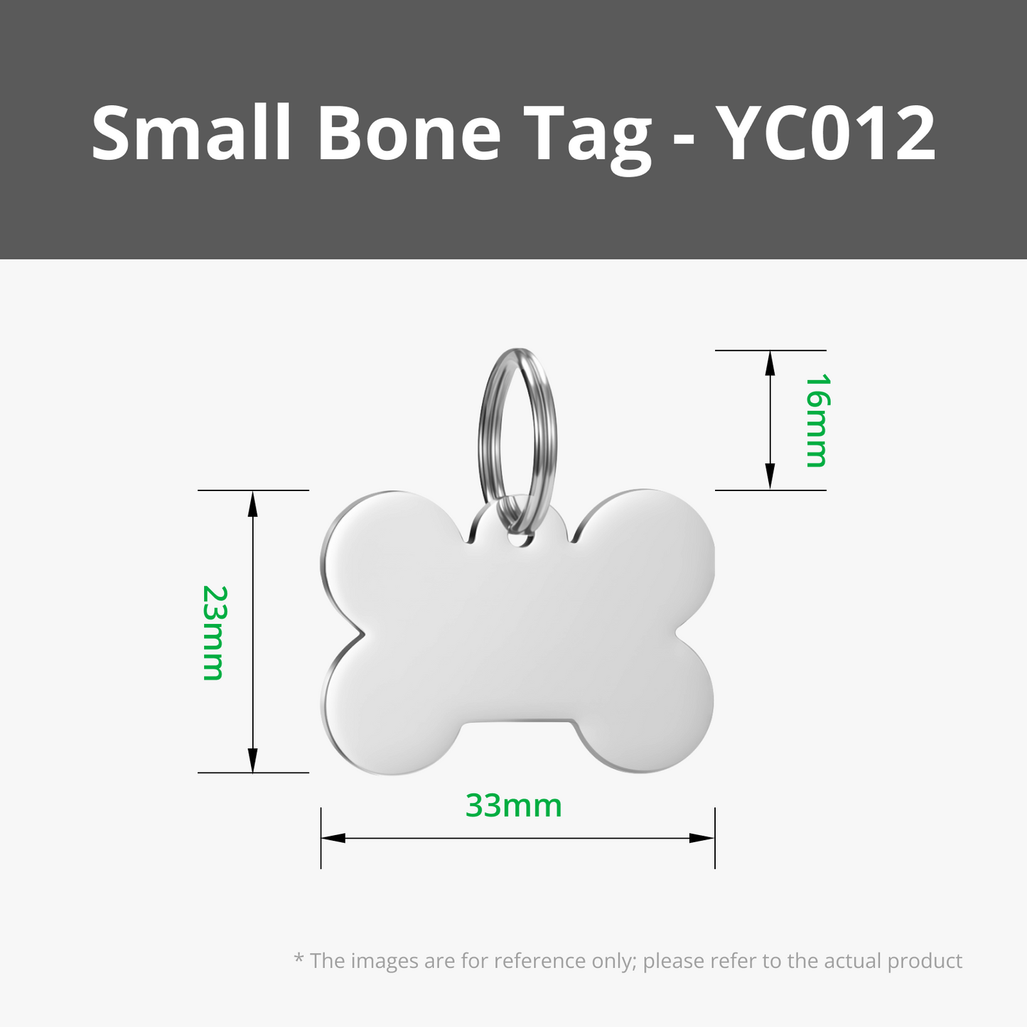 Bone Stainless Steel Tag - Small Bone Stainless Steel Tag (5PCS) - YC012 / Laser Engraving