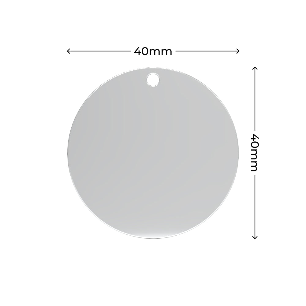 Stainless Steel Round Tag (30 stk.)