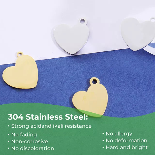 xTool Heart-Shaped Pendant - Gold, Silver, & Rose Gold (30 pcs.)