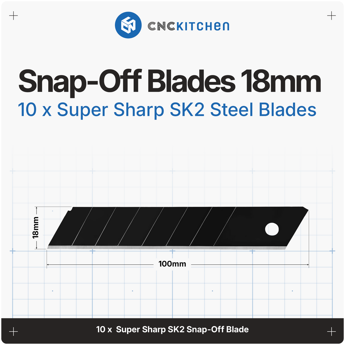 CNC Kitchen Afbrækkelige Knivblade 18 mm – 10 stk.