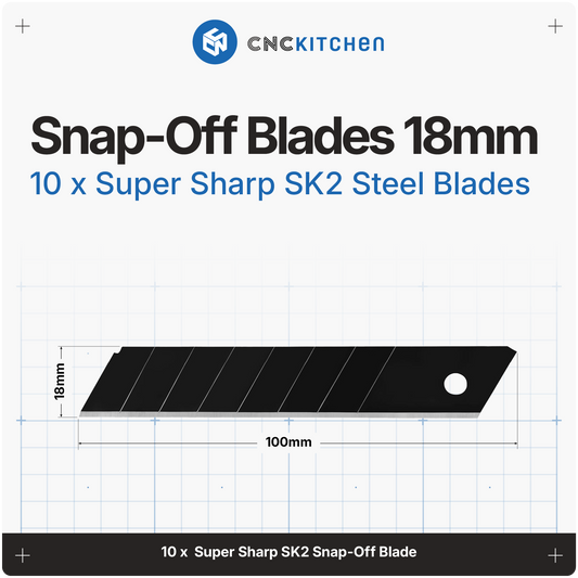 CNC Kitchen Afbrækkelige Knivblade 18 mm – 10 stk.