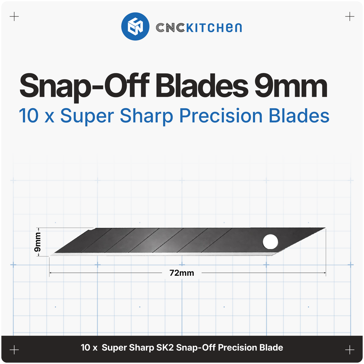 CNC Kitchen Afbrækkelige Knivblade 9 mm – 10 stk.