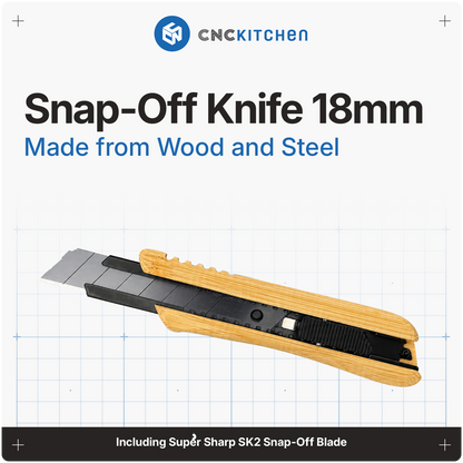 CNC Kitchen Hobbykniv 18 mm – Afbrækkeligt Blad med Bambushåndtag