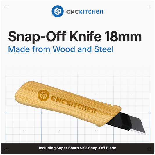 CNC Kitchen Hobbykniv 18 mm – Afbrækkeligt Blad med Bambushåndtag