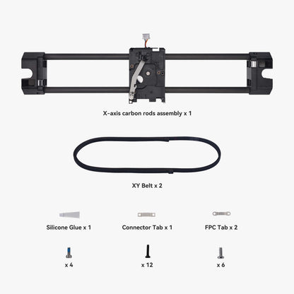 Bambu Lab X Axis Carbon Rods Assembly – X1 Serien & P1 Serien