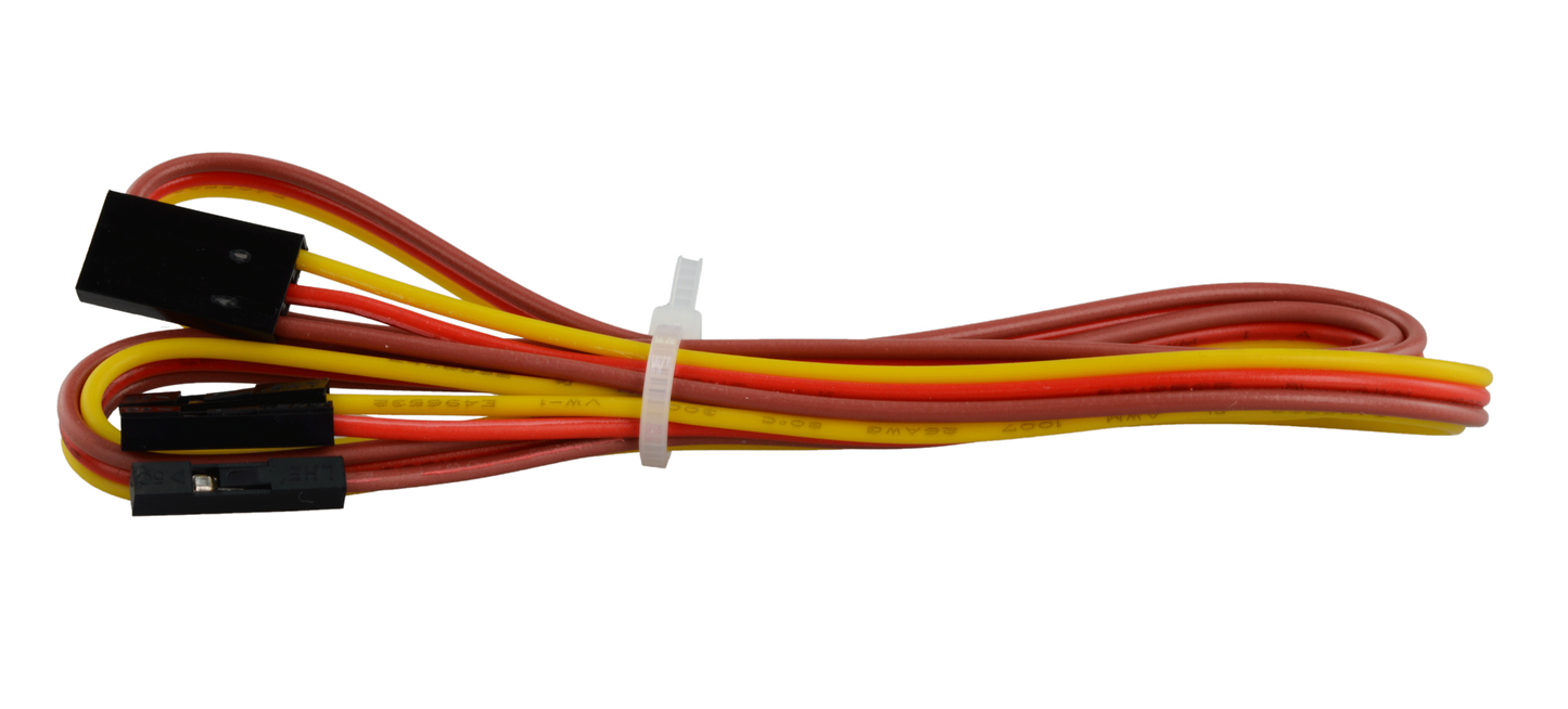 3P farve brun rød orange kabel længde 80cm, one end 2.54 DuPont female 3P, one end DuPont female 1Px3