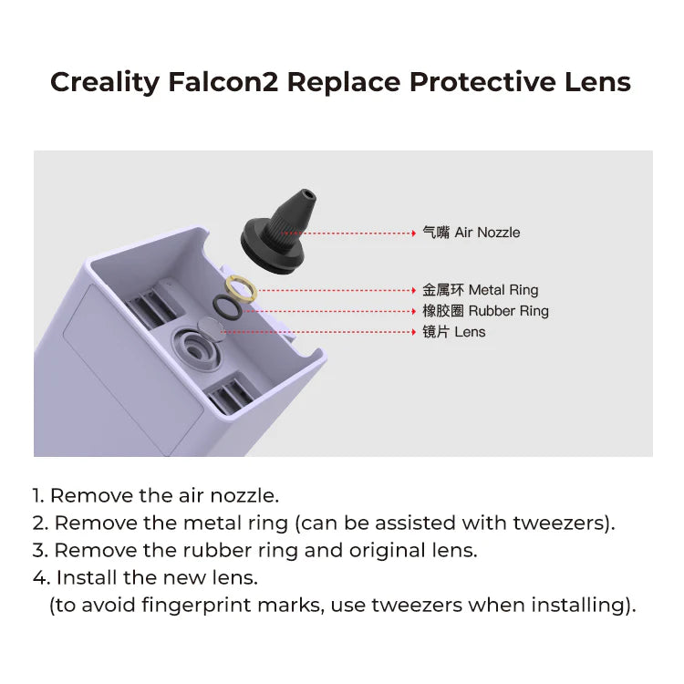 Creality Falcon2 Protective Lens Replacement (5 stk.)