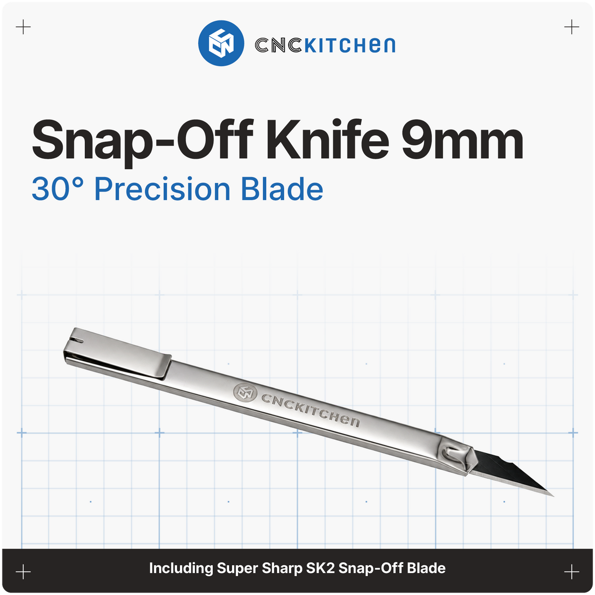 CNC Kitchen Præcisionskniv 9 mm – Afbrækkeligt Blad med Håndtag i Rustfrit Stål