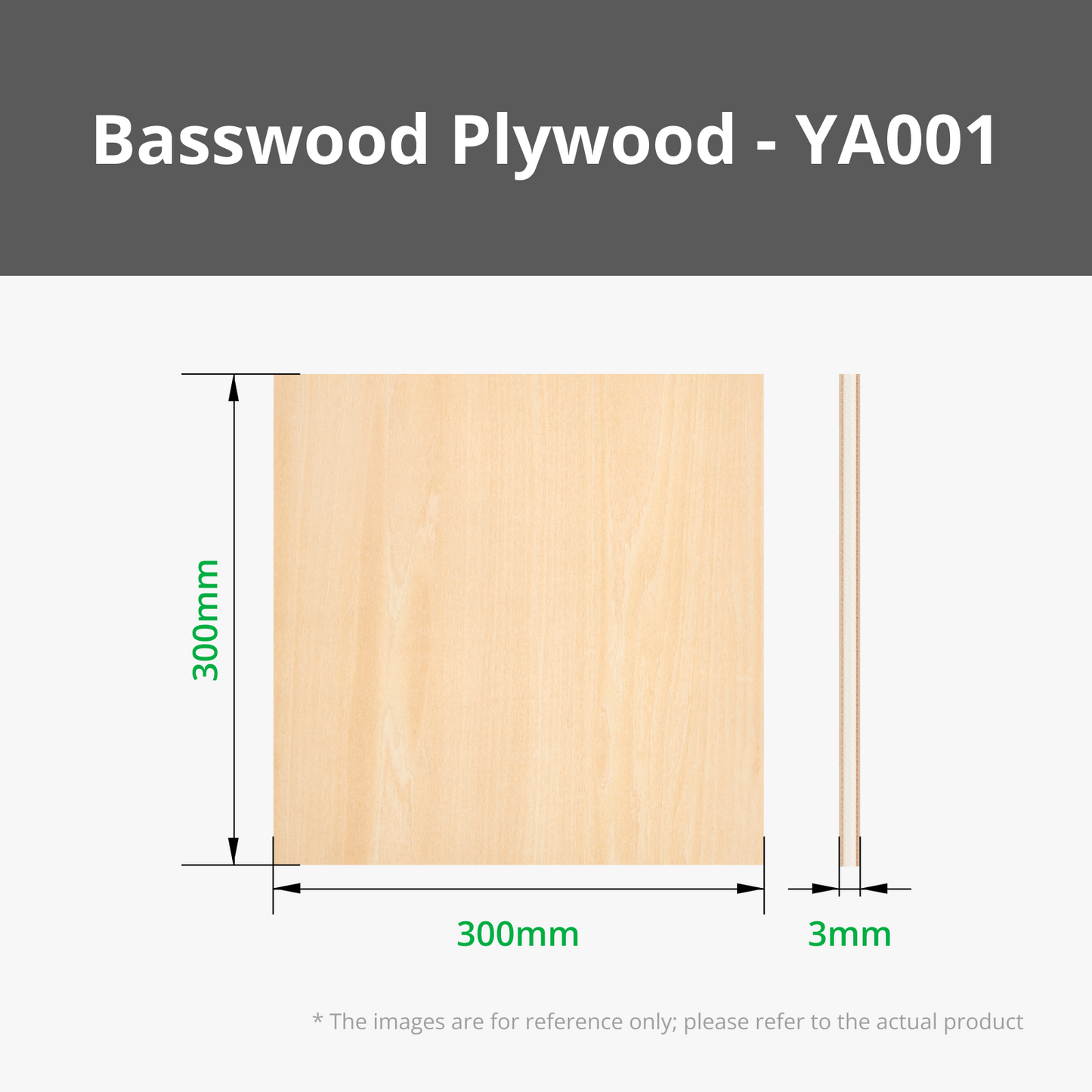 Bambu Lab Basswood Plywood 3mm (6 stk.)