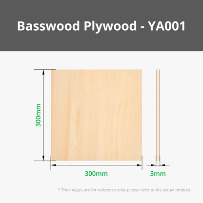 Bambu Lab Basswood Plywood 3mm (6 stk.)
