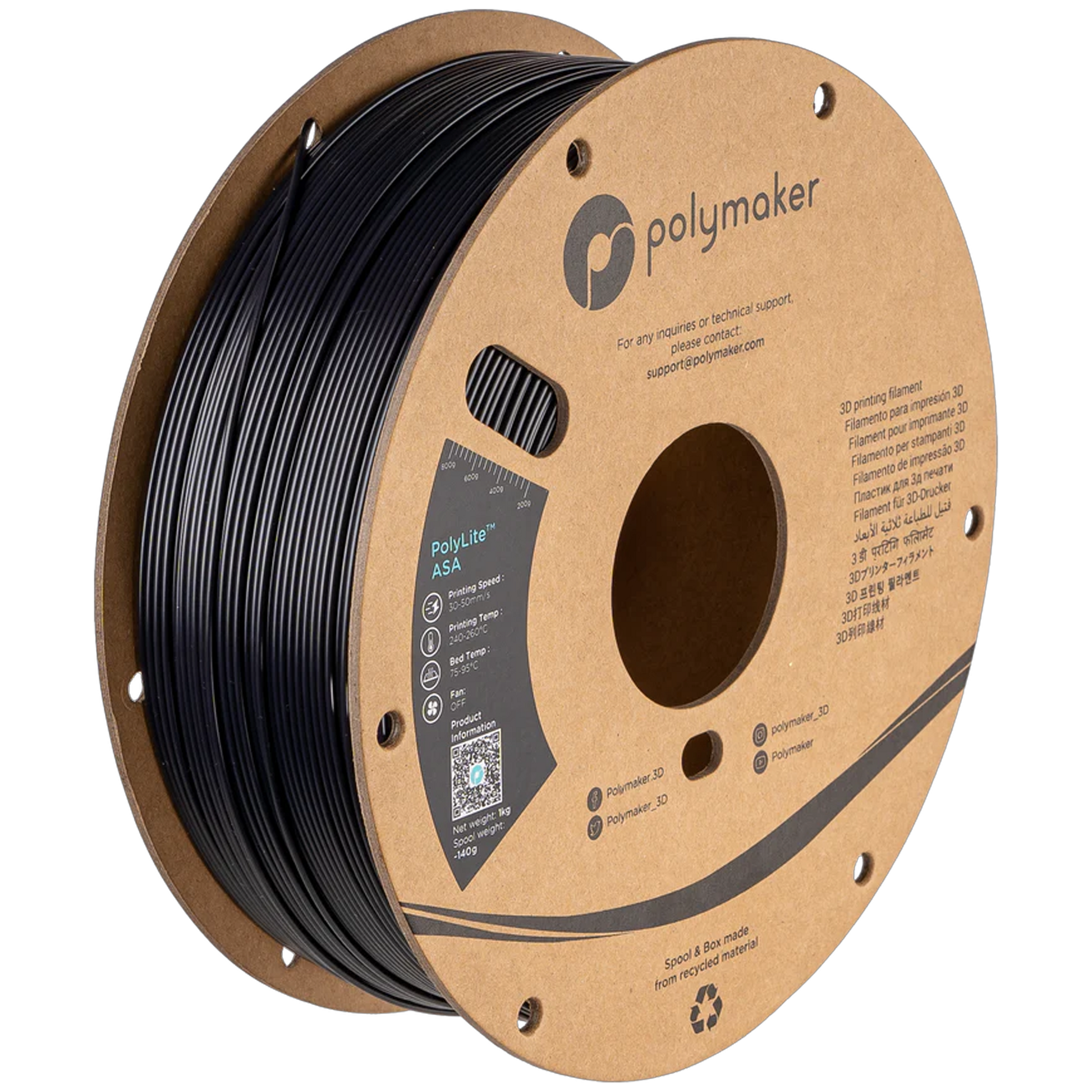 PolyLite™ ASA 1.75mm 1 kg - Black