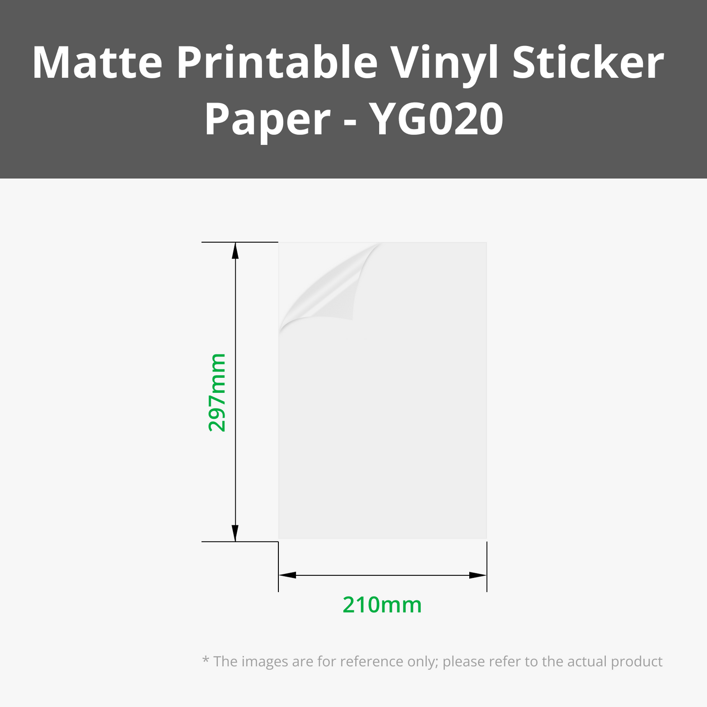 Bambu Lab White Matte Printable Vinyl Sticker Paper (25 stk.)