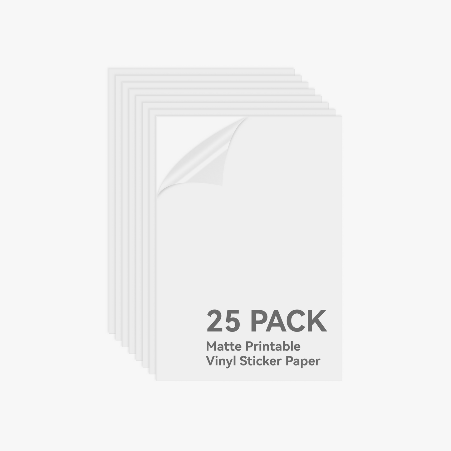 White Matte Printable Vinyl Sticker Paper (25PCS) - White Matte Printable Vinyl Sticker Paper (25PCS) - YG020 / Blade Cutting
