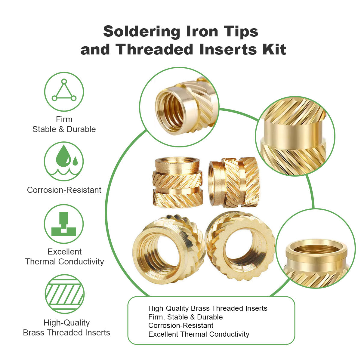 Mintion Heat Set Insert Tips and Threaded Inserts
