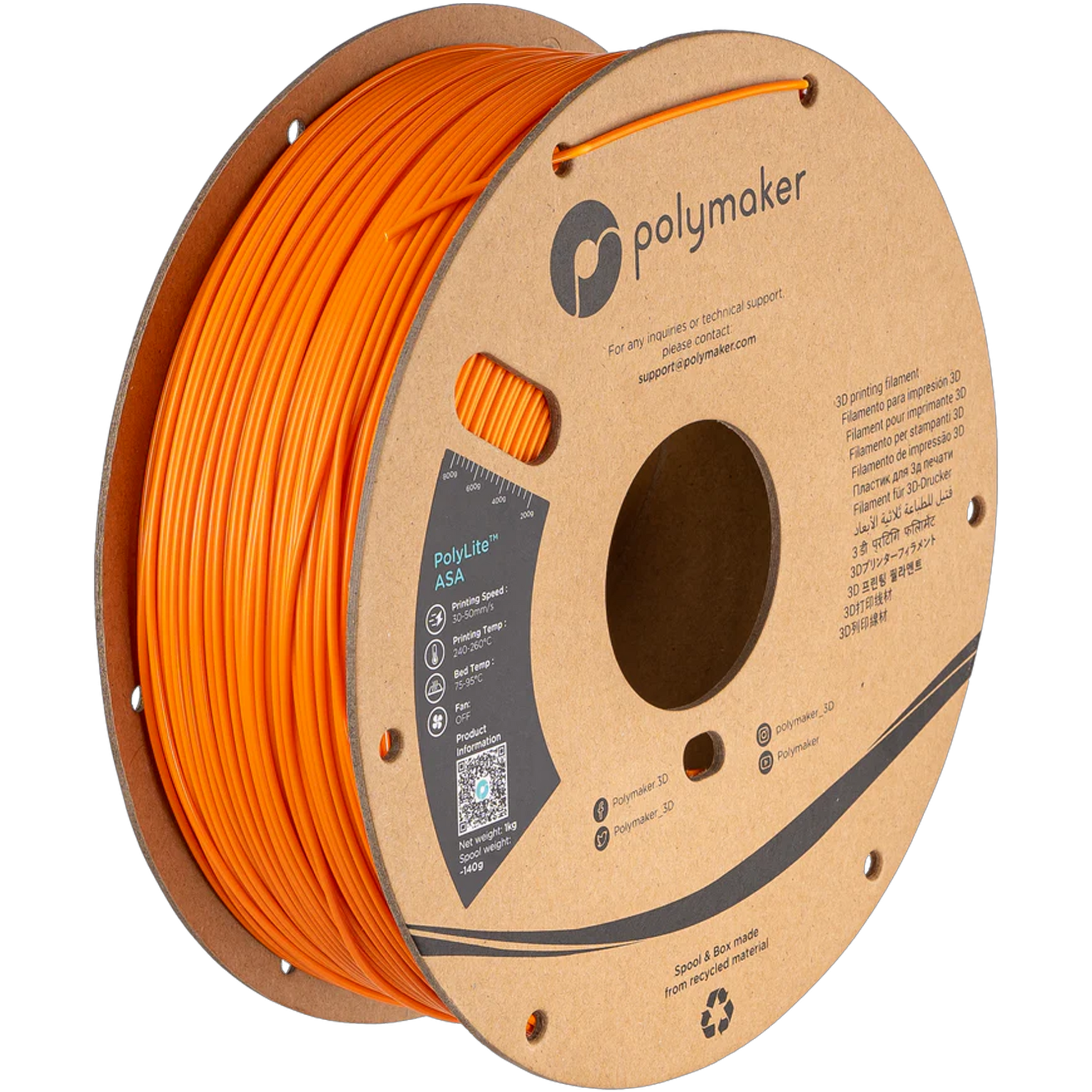 PolyLite™ ASA 1.75mm 1 kg - ORange