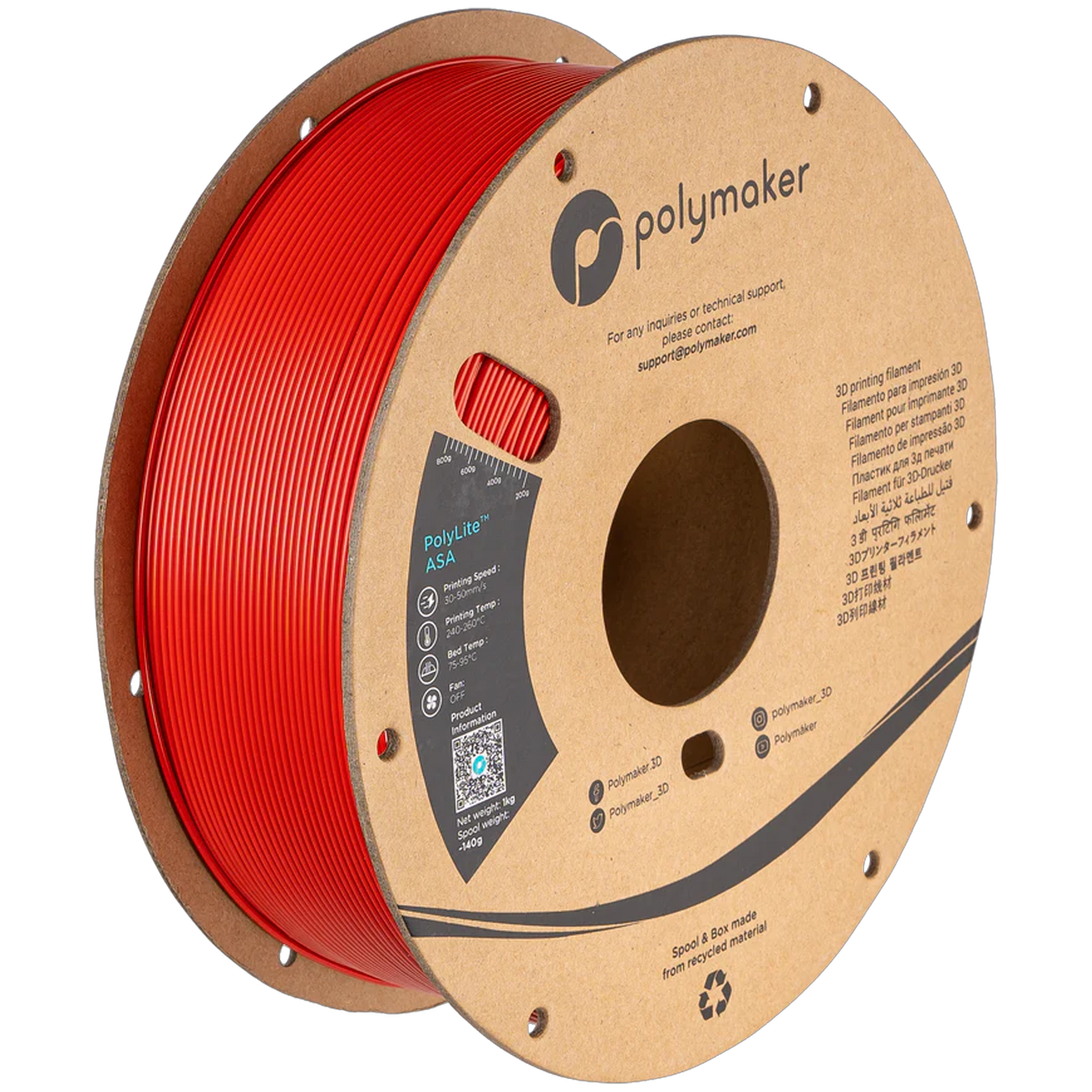 PolyLite™ ASA 1.75mm 1 kg - Red