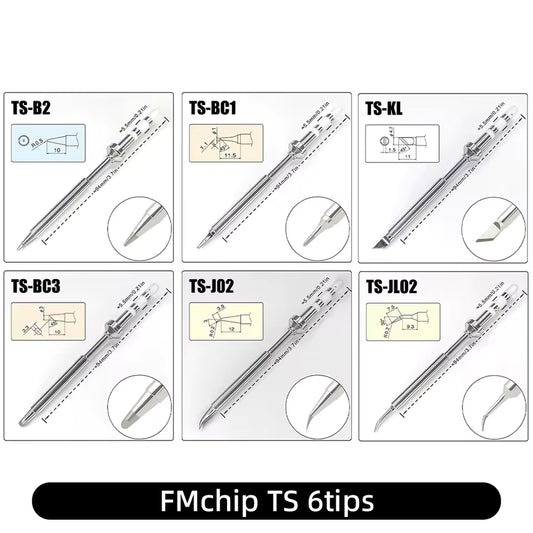 FMchip TS 6tips til Pine64 loddekolbe (Soldering iron tips)