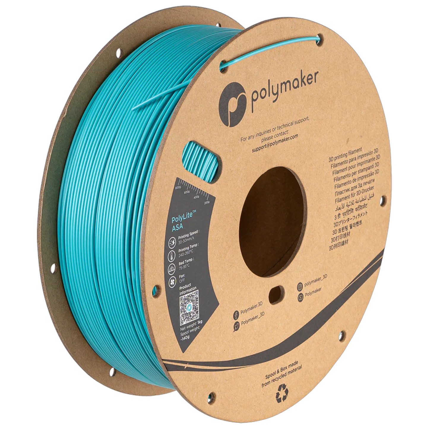 PolyLite™ ASA 1.75mm 1 kg - Teal