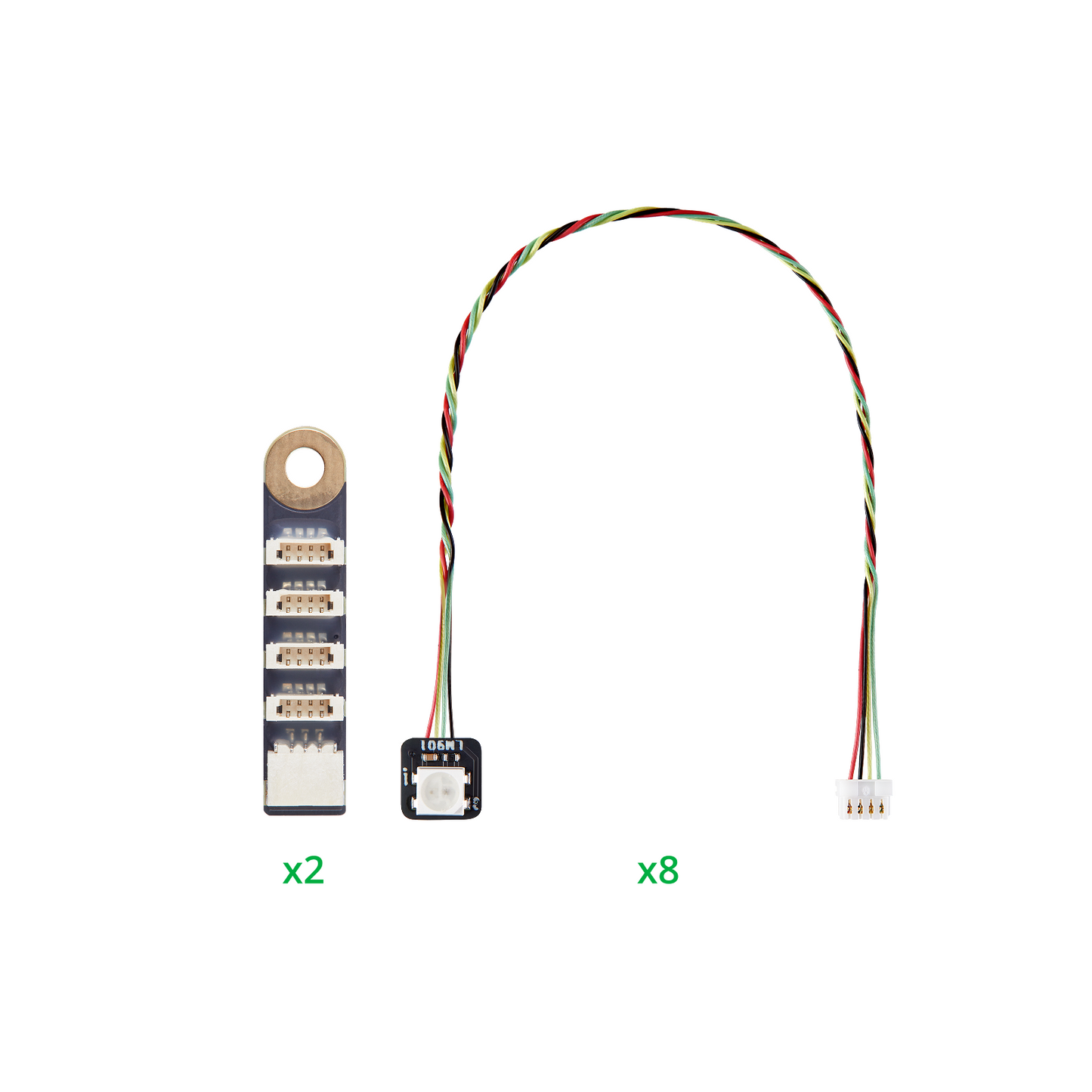 WS2812 RGB LED with IDC0.8 4PIN (2PCS) - WS2812 Multi-LED Dual-Interface Combo - ZL016