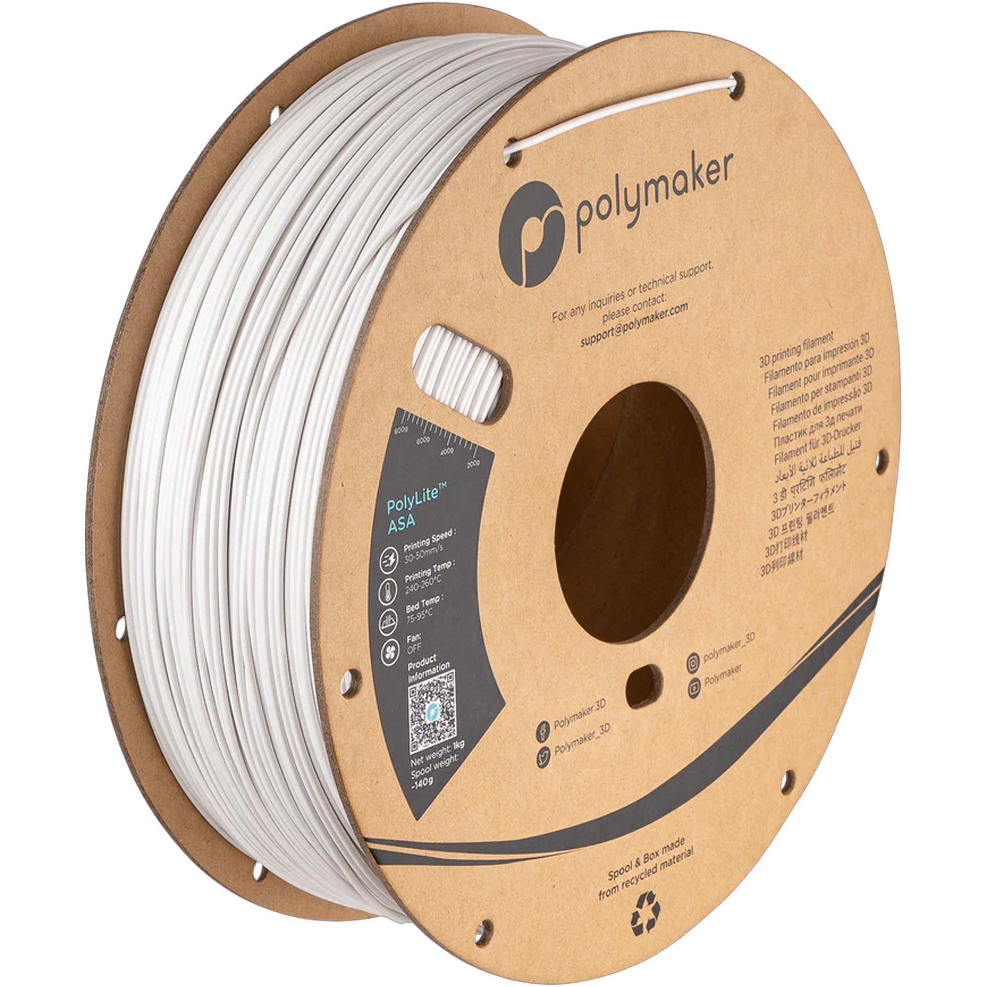 PolyLite™ ASA 1.75mm 1 kg - White