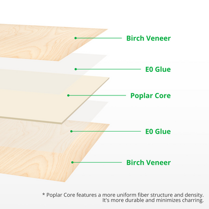Bambu Lab Birch Plywood 3mm (6 stk.)