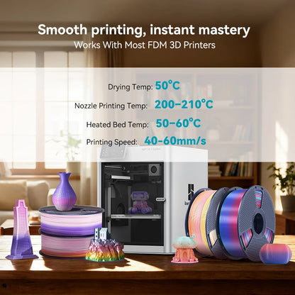 Sunlu Silk PLA+ Rainbow - 1.75mm 1kg