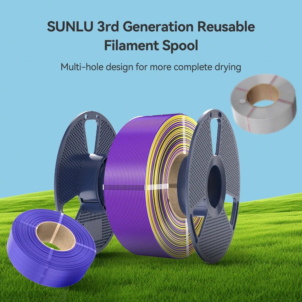 Sunlu Silk PLA+ Multi-colour filament (Dual-colour, Tri-colour & Four-colour) - 1.75mm 1kg